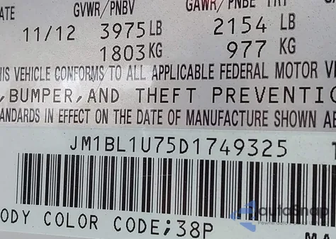 2013 Mazda Mazda3 I Sport from USA, damaged, VIN JM1BL1U75D1749325